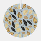 Herfstbladeren: naadloze blauwe achtergrond glas ornament (Achterkant)