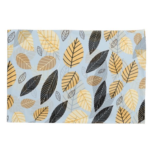 Herfstbladeren: naadloze blauwe achtergrond kussensloop (Achterkant)