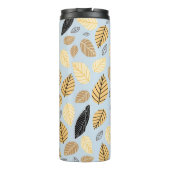 Herfstbladeren: naadloze blauwe achtergrond thermosbeker (Achterkant)