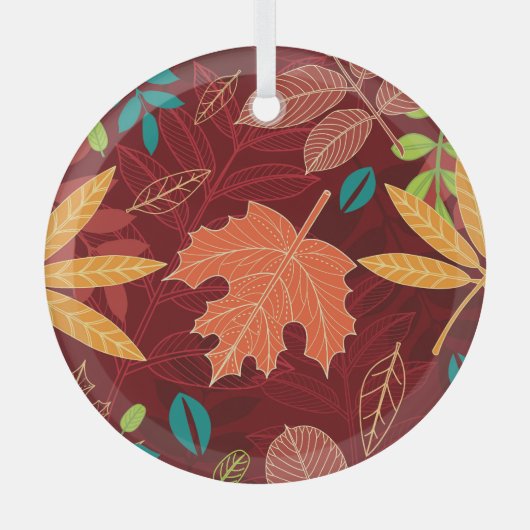 Herfstbladeren: naadloze Natuur Glas Ornament (Voorkant)