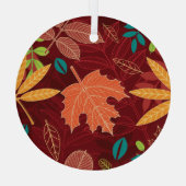 Herfstbladeren: naadloze Natuur Glas Ornament (Achterkant)