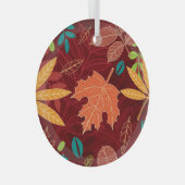 Herfstbladeren: naadloze Natuur Glas Ornament (Voorkant Rechts)