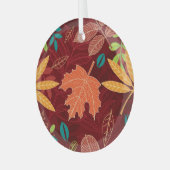 Herfstbladeren: naadloze Natuur Glas Ornament (Voorkant links)