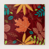 Herfstbladeren: naadloze Natuur Legpuzzel (Horizontaal)