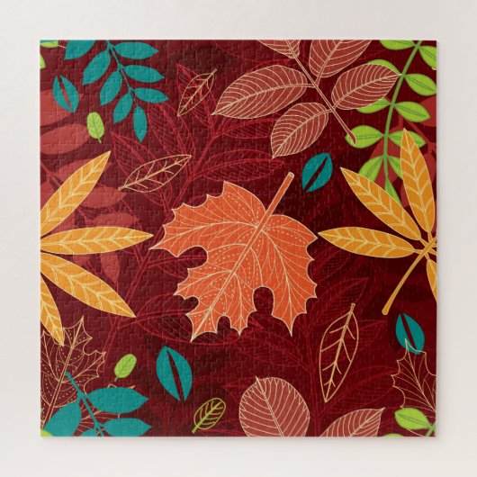Herfstbladeren: naadloze Natuur Legpuzzel (Verticaal)