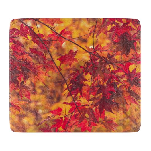 Herfstbladeren Natuur Snijplank (Voorkant)