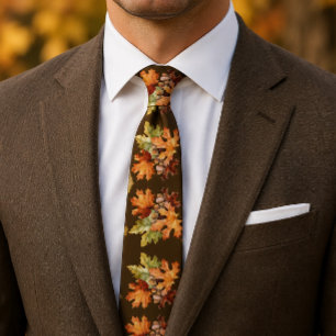 Herfstbladeren Necktie – Waterverf Herfst Mode Stropdas