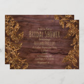 Herfstbladeren Nep Goud Glitters Glamour Kaart (Voorkant / Achterkant)