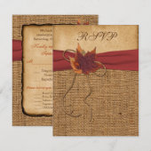 Herfstbladeren, NEPPE Jute RSVP-kaart RSVP Kaartje (Voorkant / Achterkant)