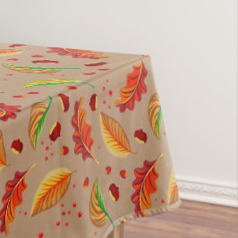 Herfstbladeren Noten Kastanjes Patroon Elegant Her Tafelkleed