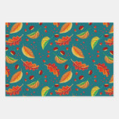 Herfstbladeren Noten Kastanjes Patroon Elegante He Inpakpapier Vel (Voorkant 2)