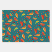 Herfstbladeren Noten Kastanjes Patroon Elegante He Inpakpapier Vel (Voorkant 2)