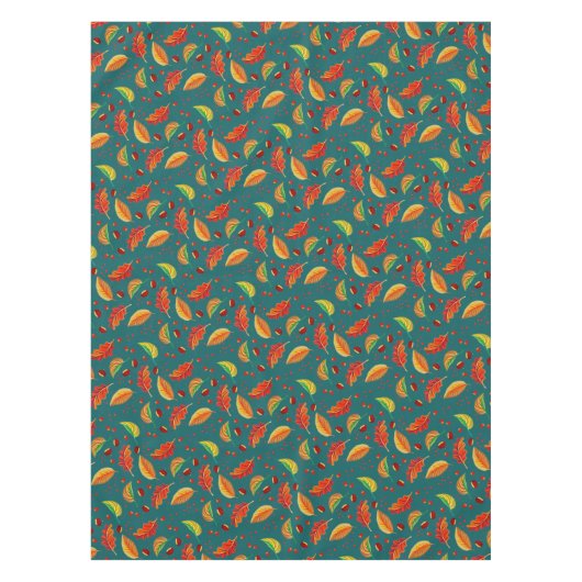 Herfstbladeren Noten Kastanjes Patroon Elegante He Tafelkleed (Voorkant)