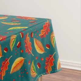 Herfstbladeren Noten Kastanjes Patroon Elegante He Tafelkleed