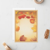 Herfstbladeren  notitiekaartje (Voorkant / Achterkant in situ)