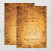 Herfstbladeren Ontvangst Bruiloftsfeest Alleen Kaart (Voorkant / Achterkant)