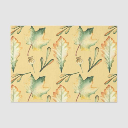 Herfstbladeren (ontwerp 44 geel/Sinaasappel serie) Tissuepapier (Voorkant)