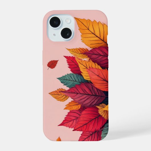 Herfstbladeren ontwerp hoes iPhone 15 case (Achterkant)