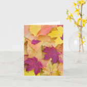 Herfstbladeren Ontwerp Kaart (Gele Bloem)