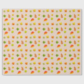 Herfstbladeren op beige cadeaupapier (Vlak)