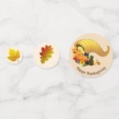 Herfstbladeren op beige Thanksgiving Tafelconfetti Confetti (Achterkanten)