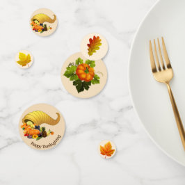 Herfstbladeren op beige Thanksgiving Tafelconfetti Confetti