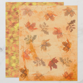 Herfstbladeren op grunge achtergrond scrapbook pap