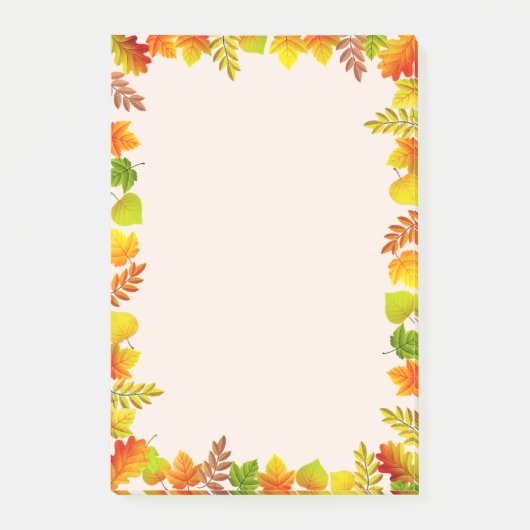 Herfstbladeren op lichte beige Dingen om te doen Post-it® Notes (Voorkant)