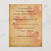 Herfstbladeren op oud papier Reageer Kaart (Achterkant)
