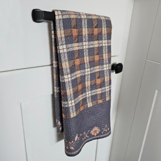 Herfstbladeren op Plaid Theedoek
