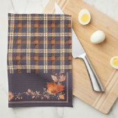 Herfstbladeren op Plaid Theedoek (Quarter Fold)