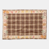 Herfstbladeren op Plaid Theedoek (Horizontaal)