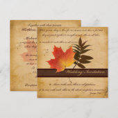 Herfstbladeren op verouderde Paper II Square uitno Kaart (Voorkant / Achterkant)