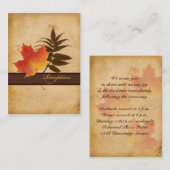 Herfstbladeren op verouderde papieren behuizing Ka Informatiekaartje (Voorkant / Achterkant)