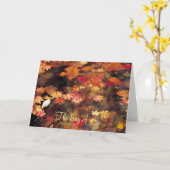 Herfstbladeren op water Condoleance Kaart (Gele Bloem)