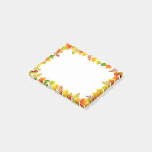 Herfstbladeren op wit post-it® notes (Schuin)