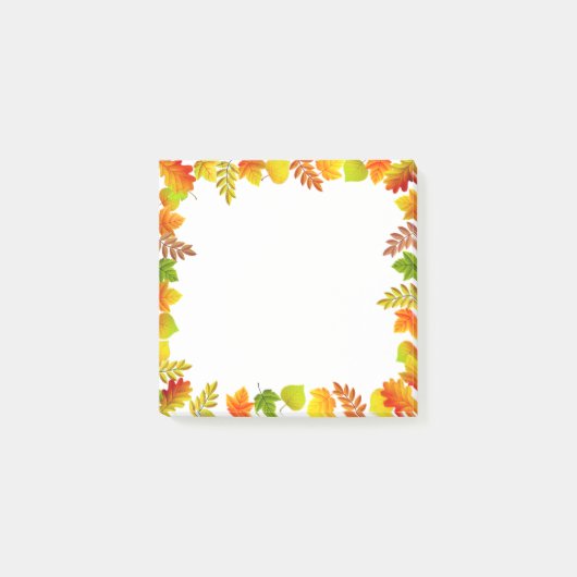 Herfstbladeren op wit post-it® notes (Voorkant)