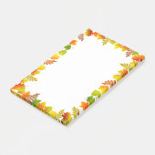 Herfstbladeren op witte Taken Post-it Notes (Schuin)