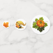 Herfstbladeren op witte Thanksgiving Tafel Confett Confetti (Voorkanten)