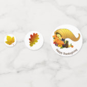 Herfstbladeren op witte Thanksgiving Tafel Confett Confetti (Achterkanten)
