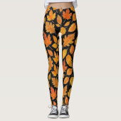 Herfstbladeren op zwart leggings (Voorkant)