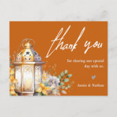  herfstbladeren Oranje bloemenbruiloft bedankt Briefkaart (Achterkant)