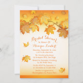 Herfstbladeren Oranje Bruidsmeisjesfeest Landelijk Kaart (Voorkant)