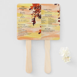 Herfstbladeren Oranje Gele Wervelende Huwelijkspro Handwaaier