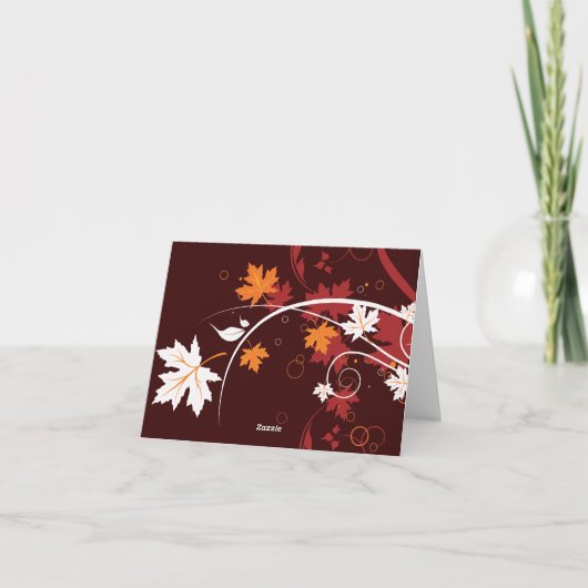 Herfstbladeren oranje rood witte bruiloft Dank je Bedankkaart (Achterkant)