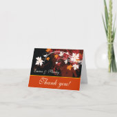 Herfstbladeren oranje rood witte Dank je wel bruil Bedankkaart (Voorkant)