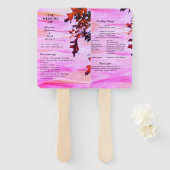 Herfstbladeren Oranje Roze Wervelende Huwelijkspro Handwaaier (Voorkant en achterkant)