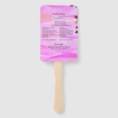 Herfstbladeren Oranje Roze Wervelende Huwelijkspro Handwaaier (Achterkant)