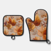  herfstbladeren ovenwant & pannenlap set (Voorkant)