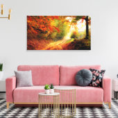  herfstbladeren over Country Lane Canvas Afdruk (Insitu (Woonkamer))